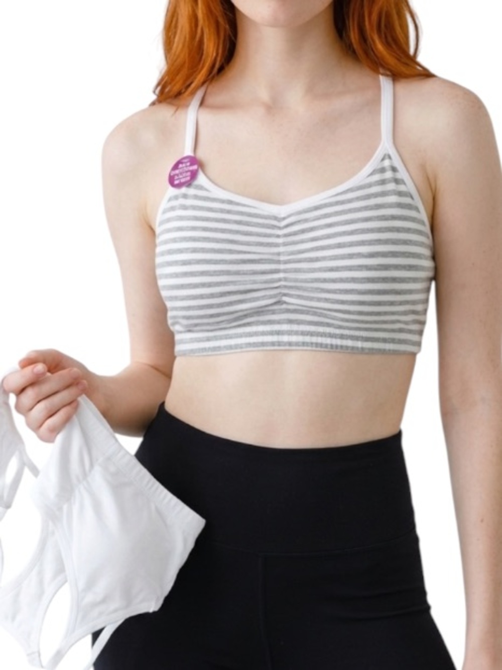 Bralettes set of 2 Grey and White NWT